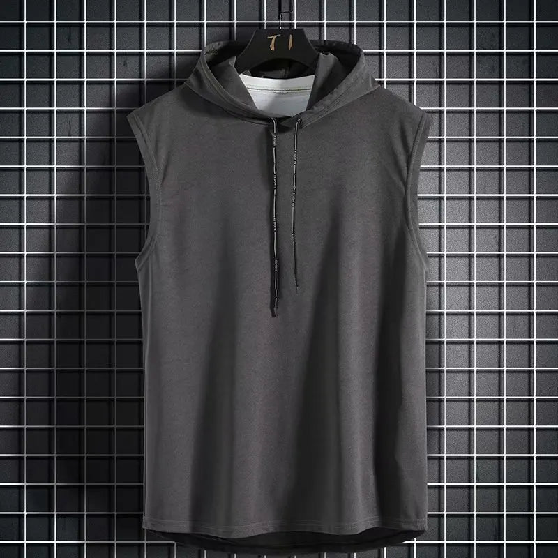 2018 Mens Sleeveless Hoodies Fashion Casual Zipper Hooded Sweatshirt Men bodybuilding tank top sporting Shirt waistcoat vest gym