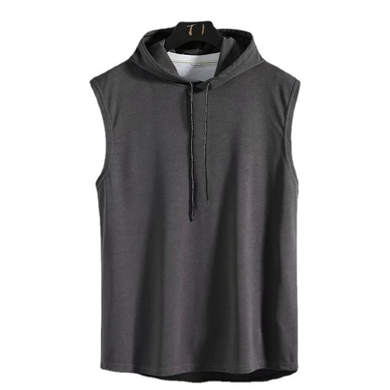 2018 Mens Sleeveless Hoodies Fashion Casual Zipper Hooded Sweatshirt Men bodybuilding tank top sporting Shirt waistcoat vest gym